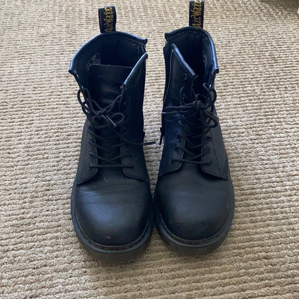 lightly warn dr. marten black boots